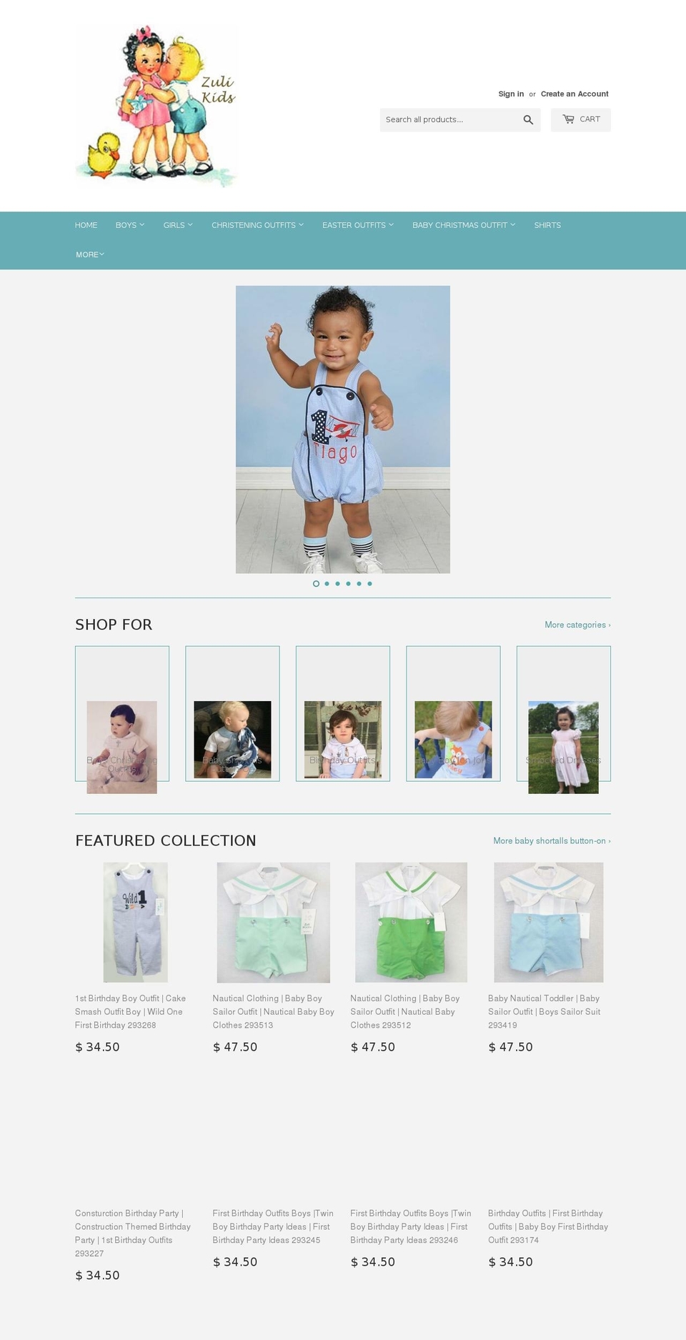 zulikids.com shopify website screenshot