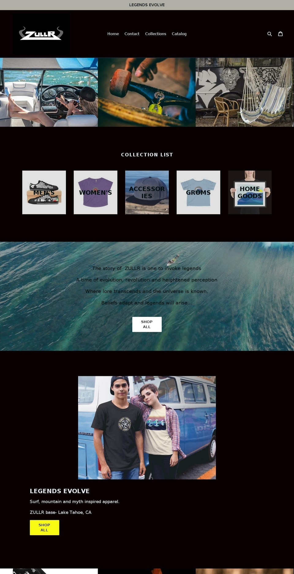 zullr.com — Shopify storefront screenshot