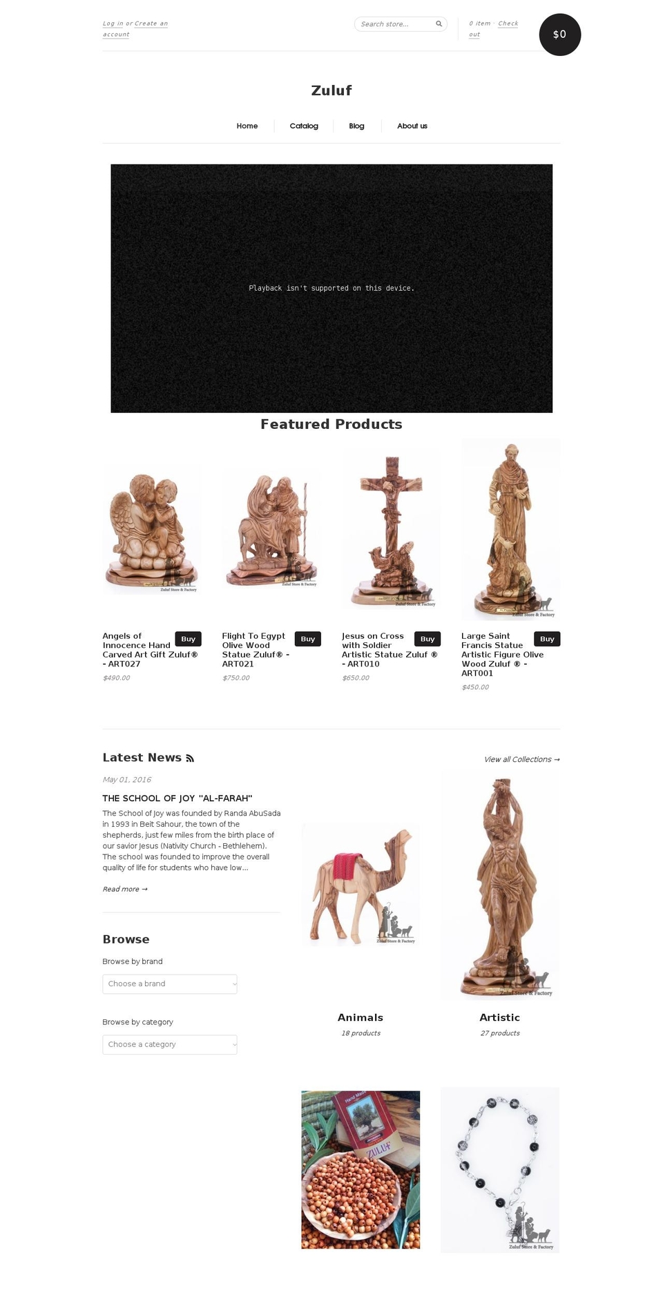 zuluf.com shopify website screenshot