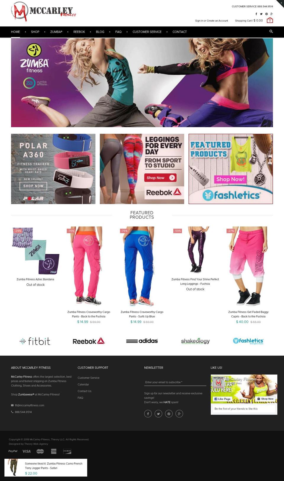 zumbafitness.clothing shopify website screenshot