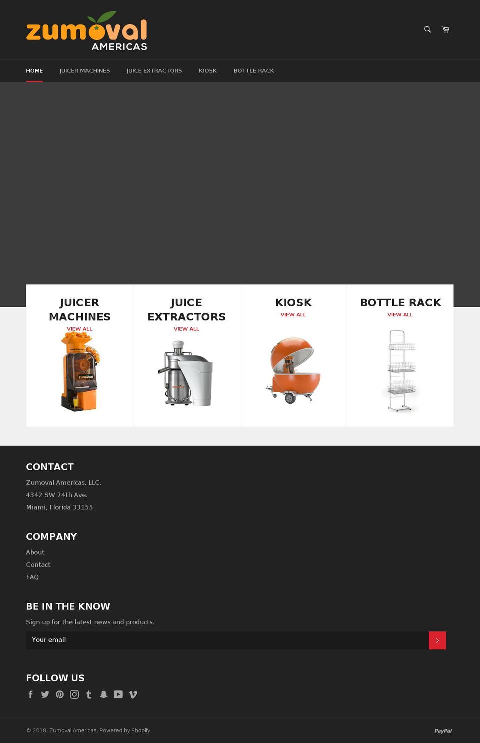 zumovalamericas.com — Shopify storefront screenshot