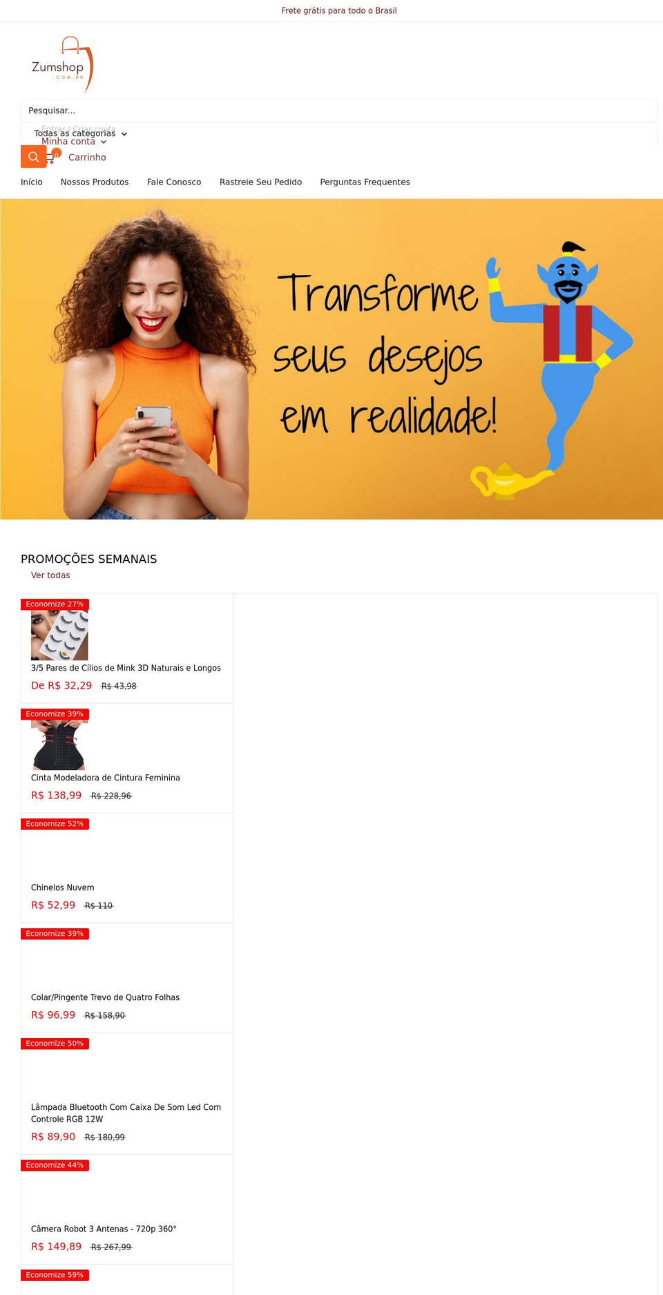 zumshop.com.br shopify website screenshot