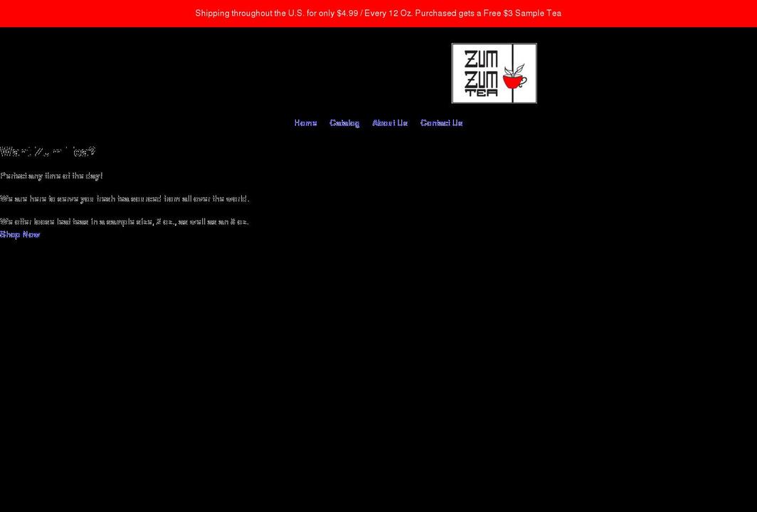 zumzumtea.com shopify website screenshot