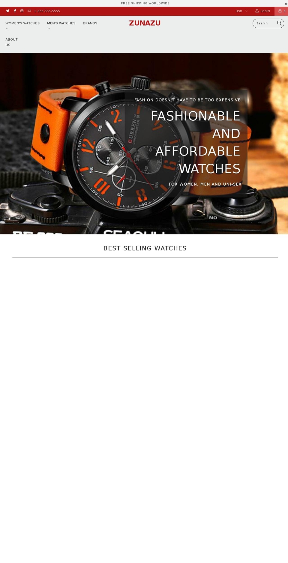 zunazu.com — Shopify storefront screenshot