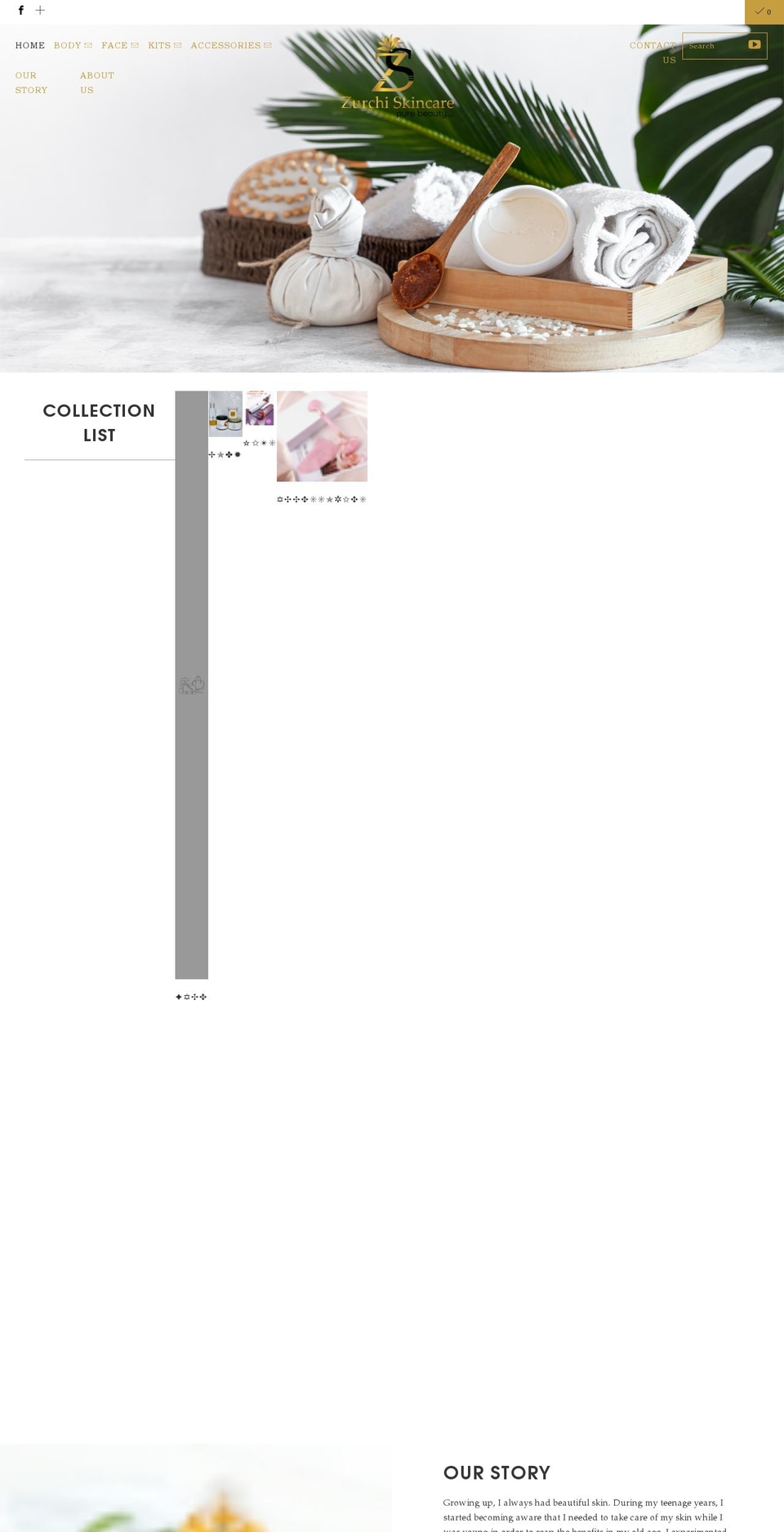 zurchiskincare.net shopify website screenshot