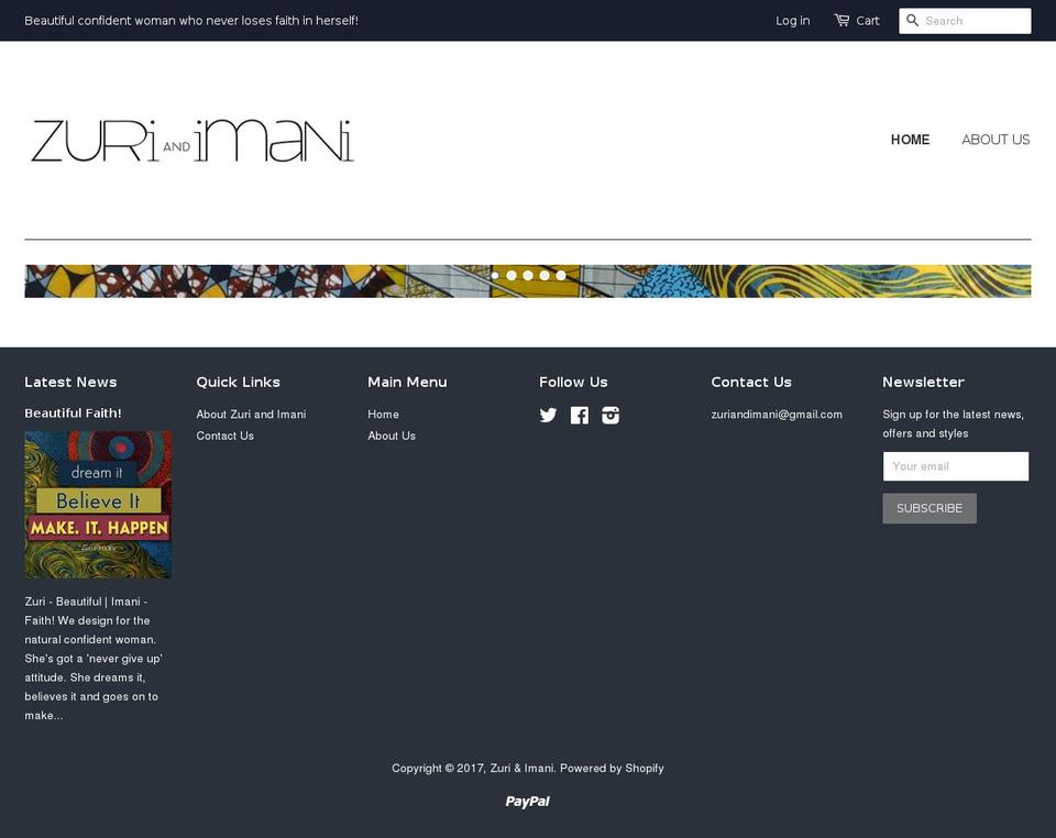 zuriandimani.com shopify website screenshot