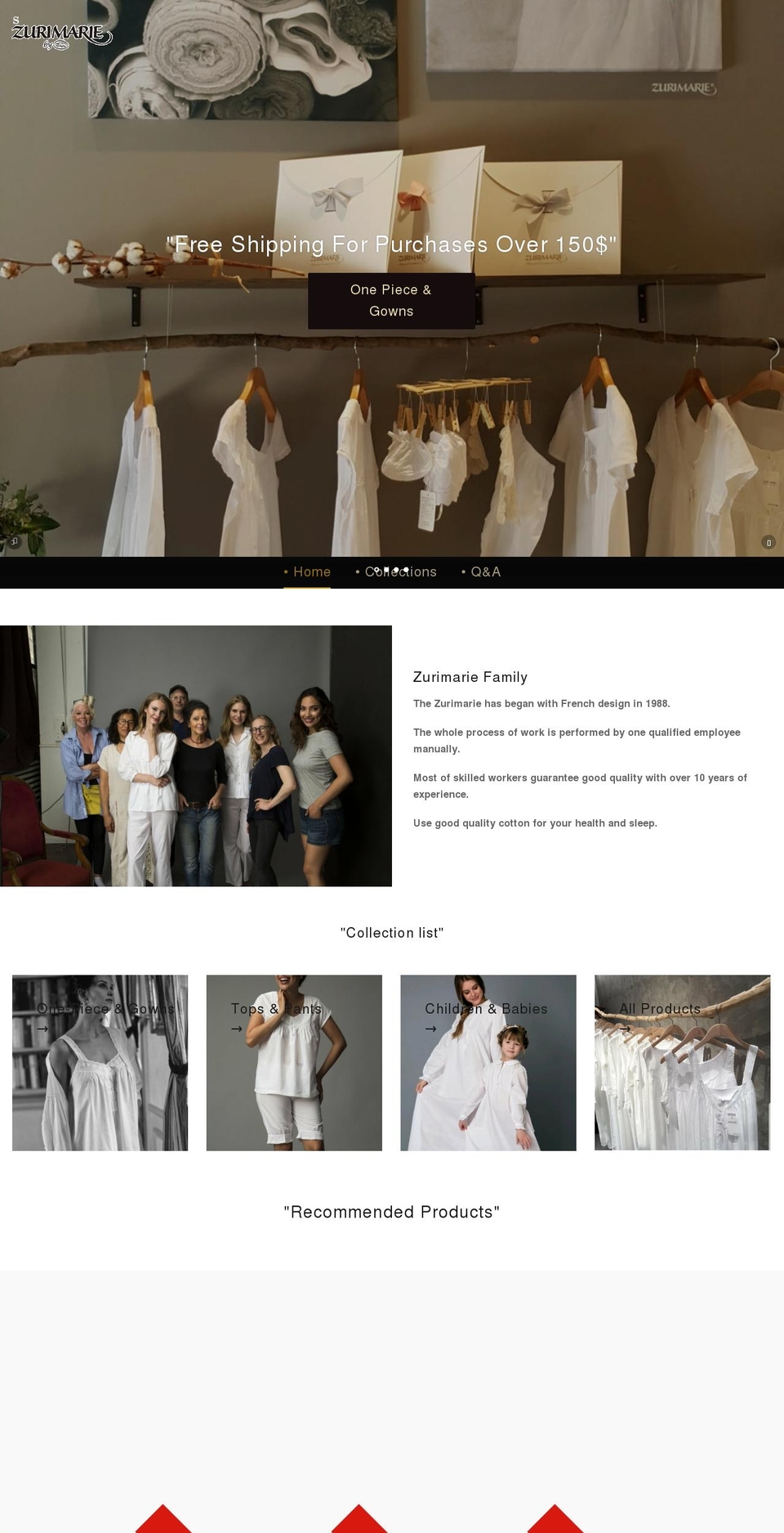 zurimarie.net shopify website screenshot
