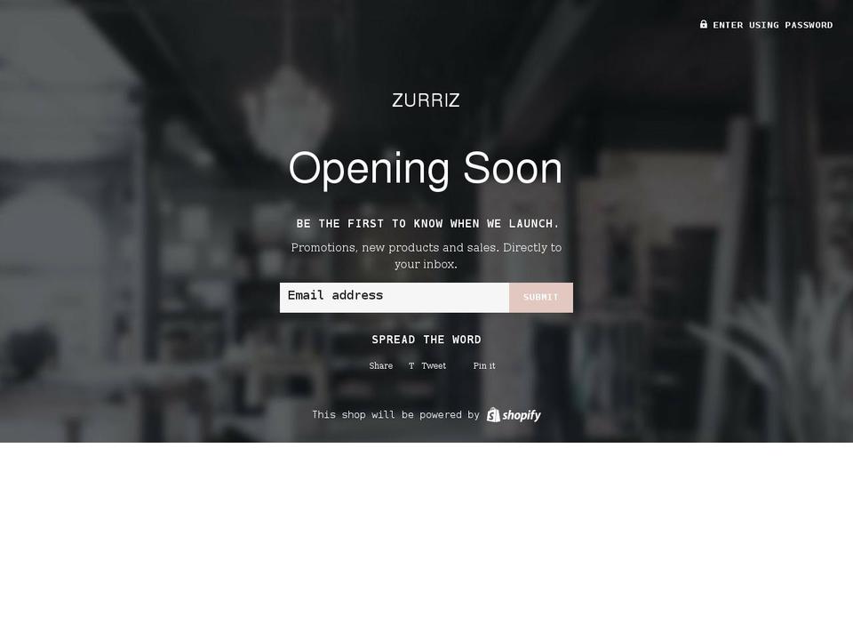 zurriz.com shopify website screenshot