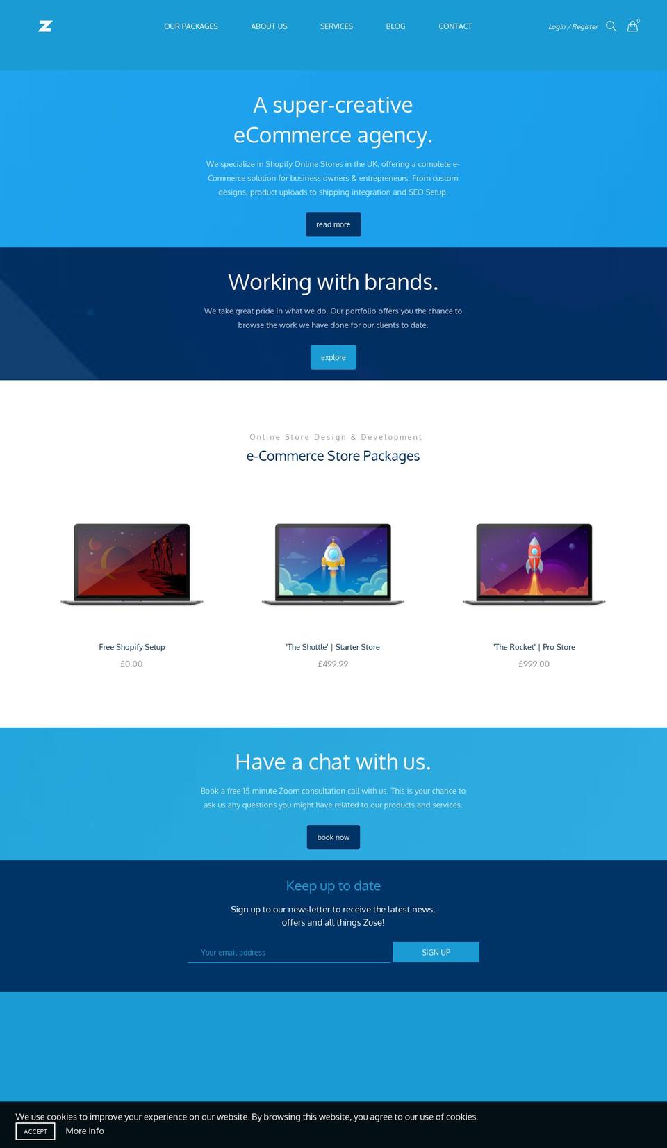 zuse.co.uk shopify website screenshot