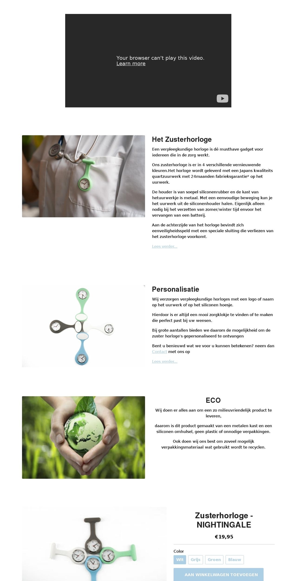 zusterhorloge.com shopify website screenshot