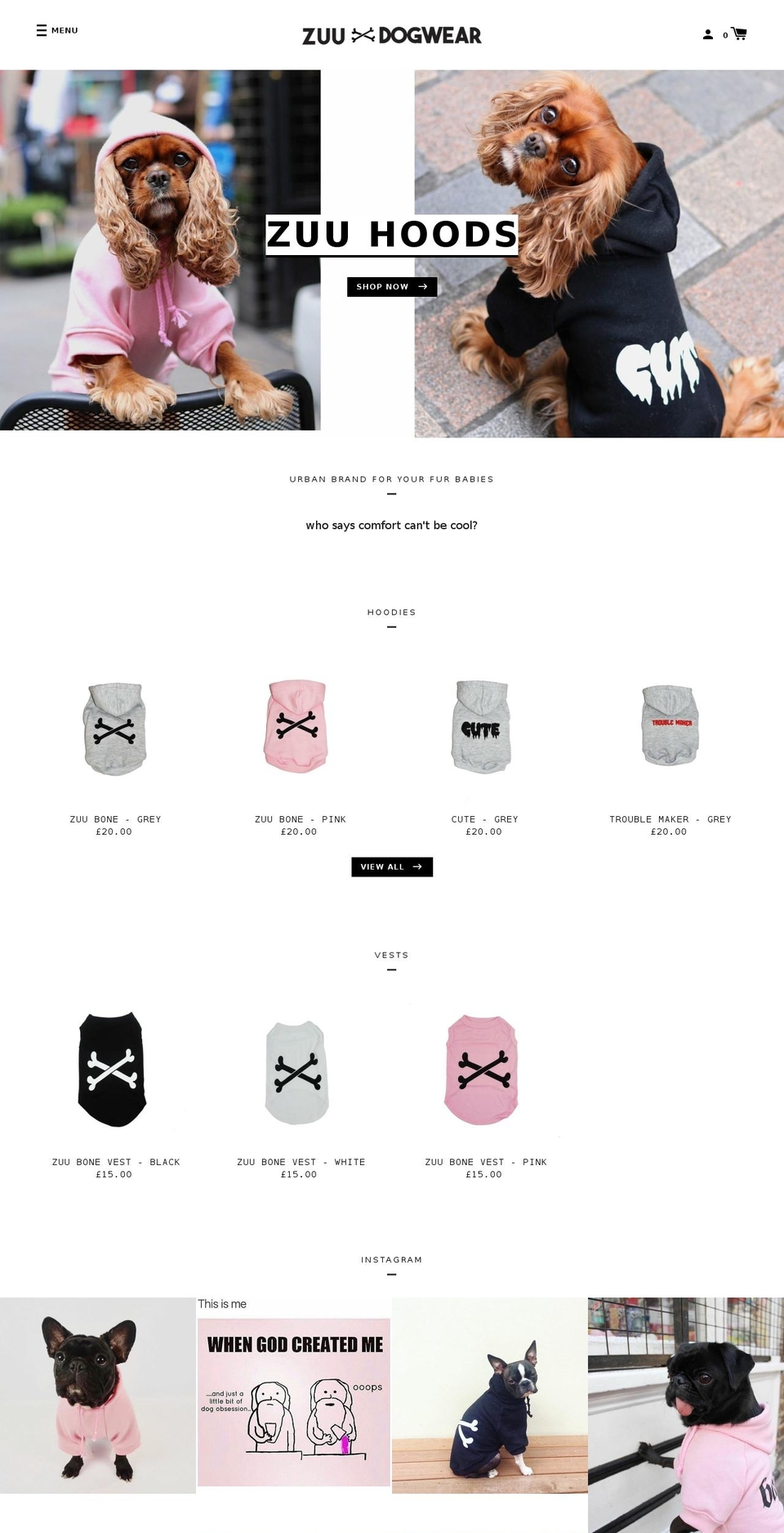 zuudogwear.com shopify website screenshot