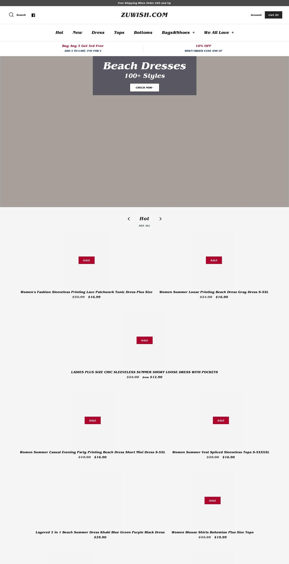 zuwish.com shopify website screenshot