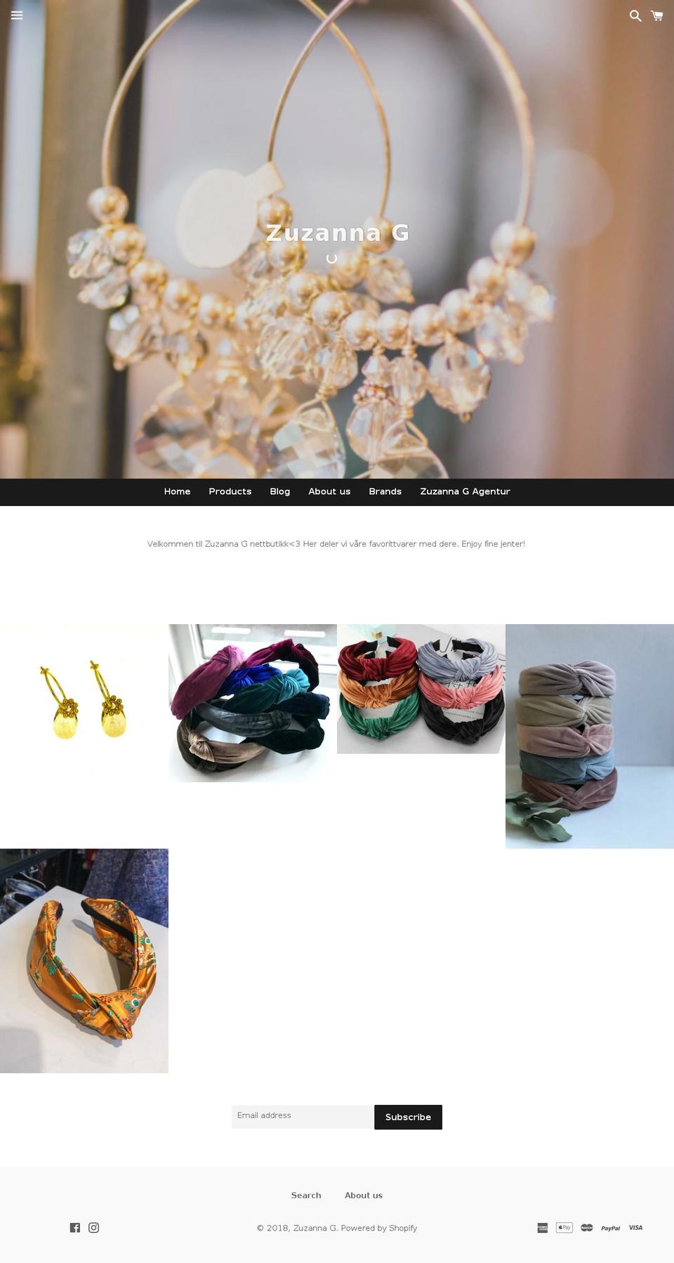 zuzannag.com shopify website screenshot