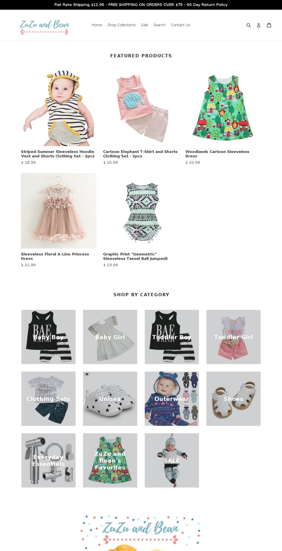 zuzuandbean.com — Shopify storefront screenshot