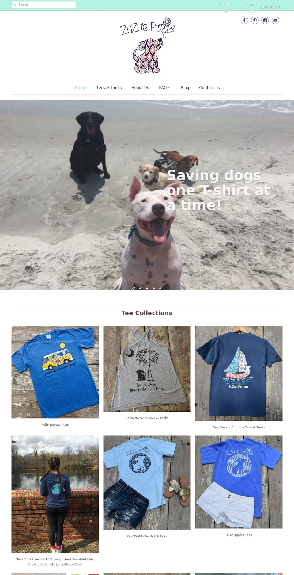 zuzuspetalstees.com shopify website screenshot