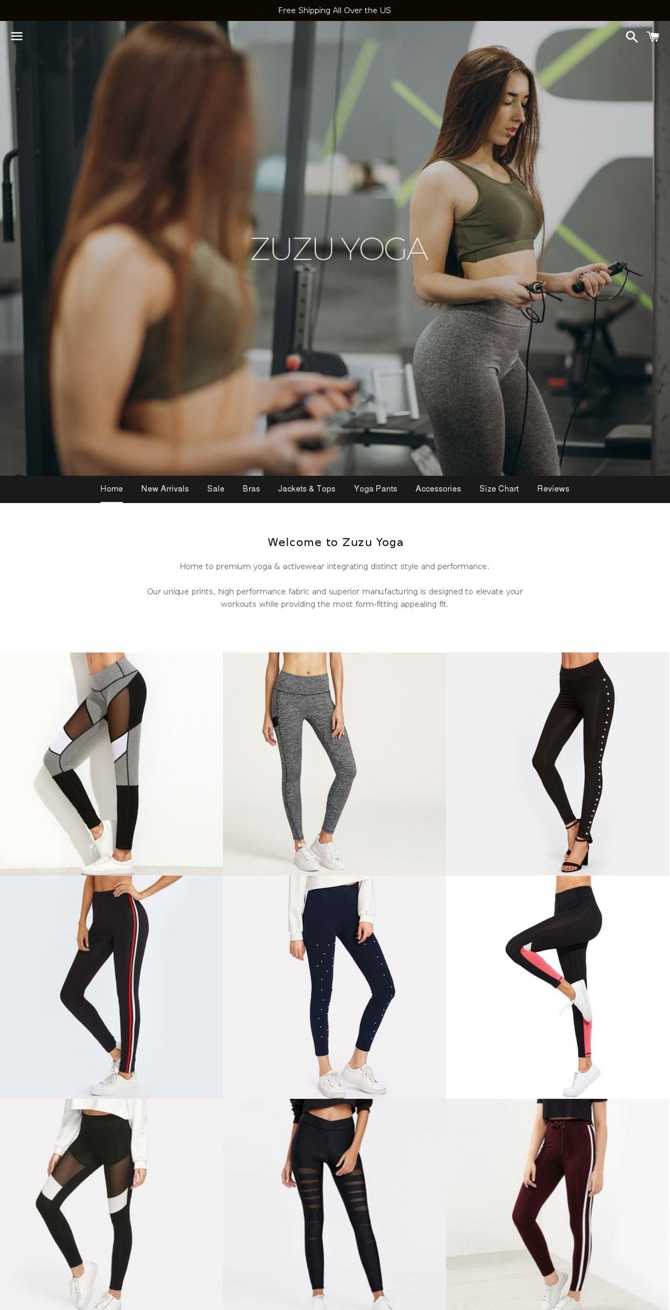 zuzuyoga.com — Shopify storefront screenshot