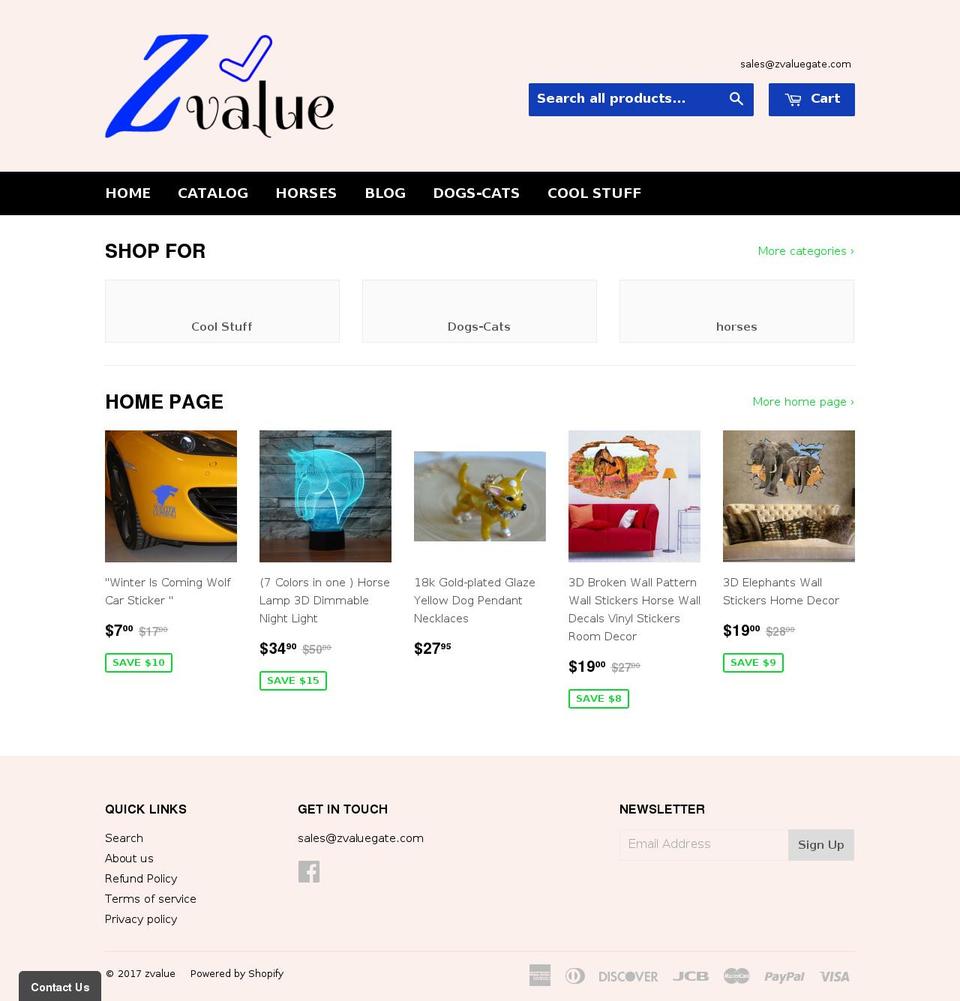 zvaluegate.com shopify website screenshot