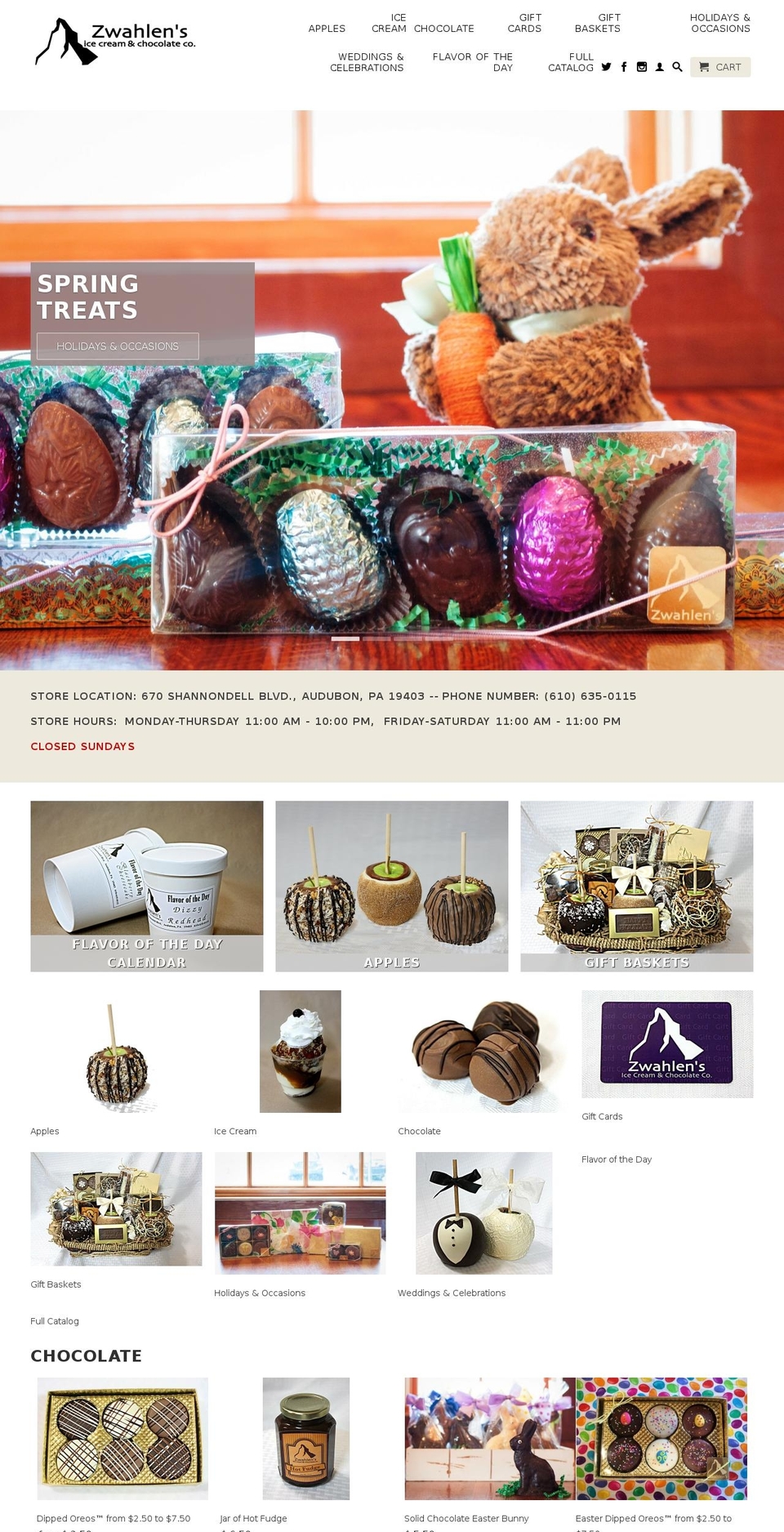 zwahlens.us shopify website screenshot