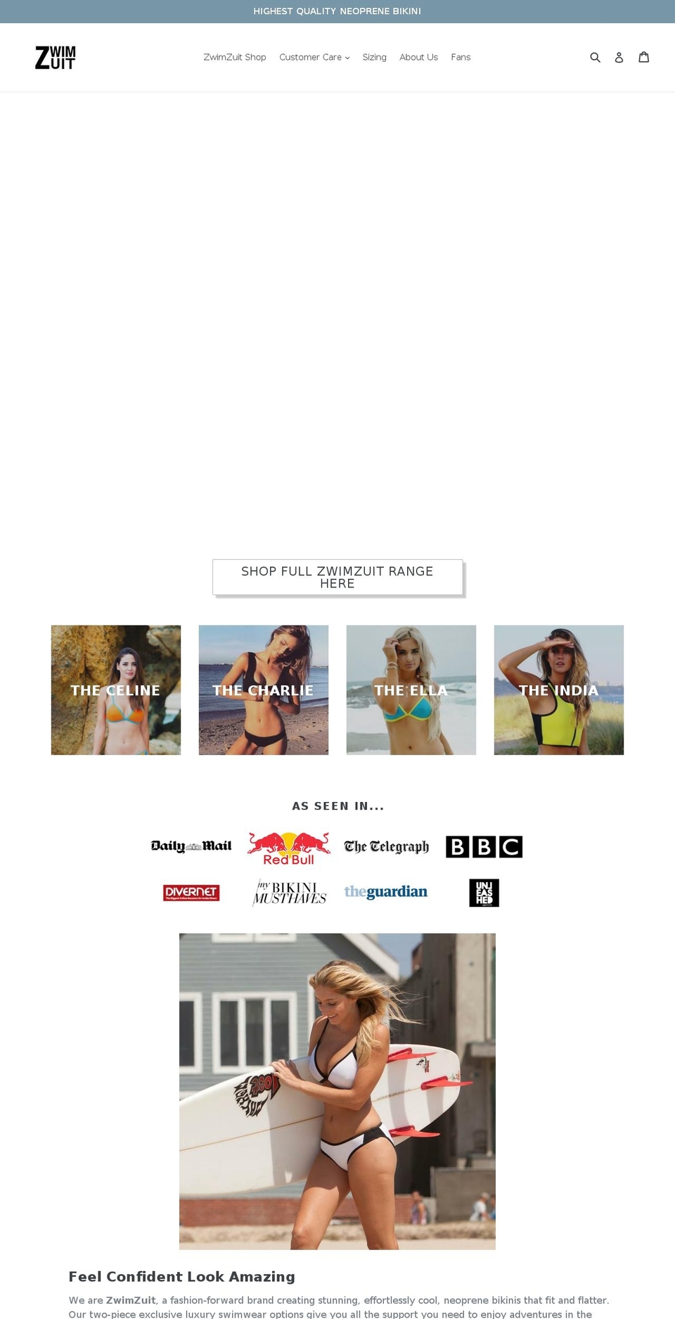 zwimzuits.com shopify website screenshot