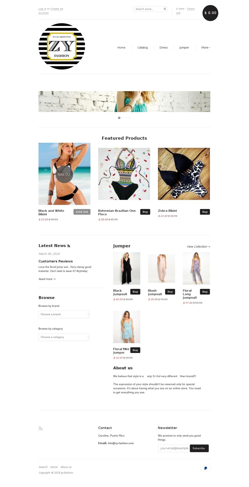 zy-fashion.com — Shopify storefront screenshot