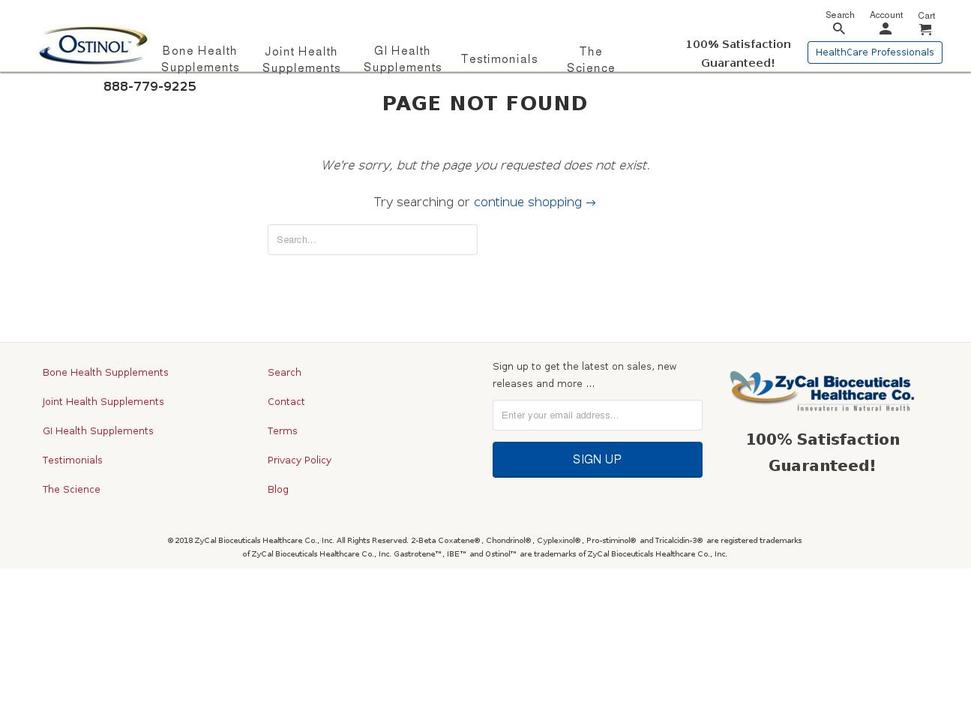 zycalbio-healthcare.com — Shopify storefront screenshot