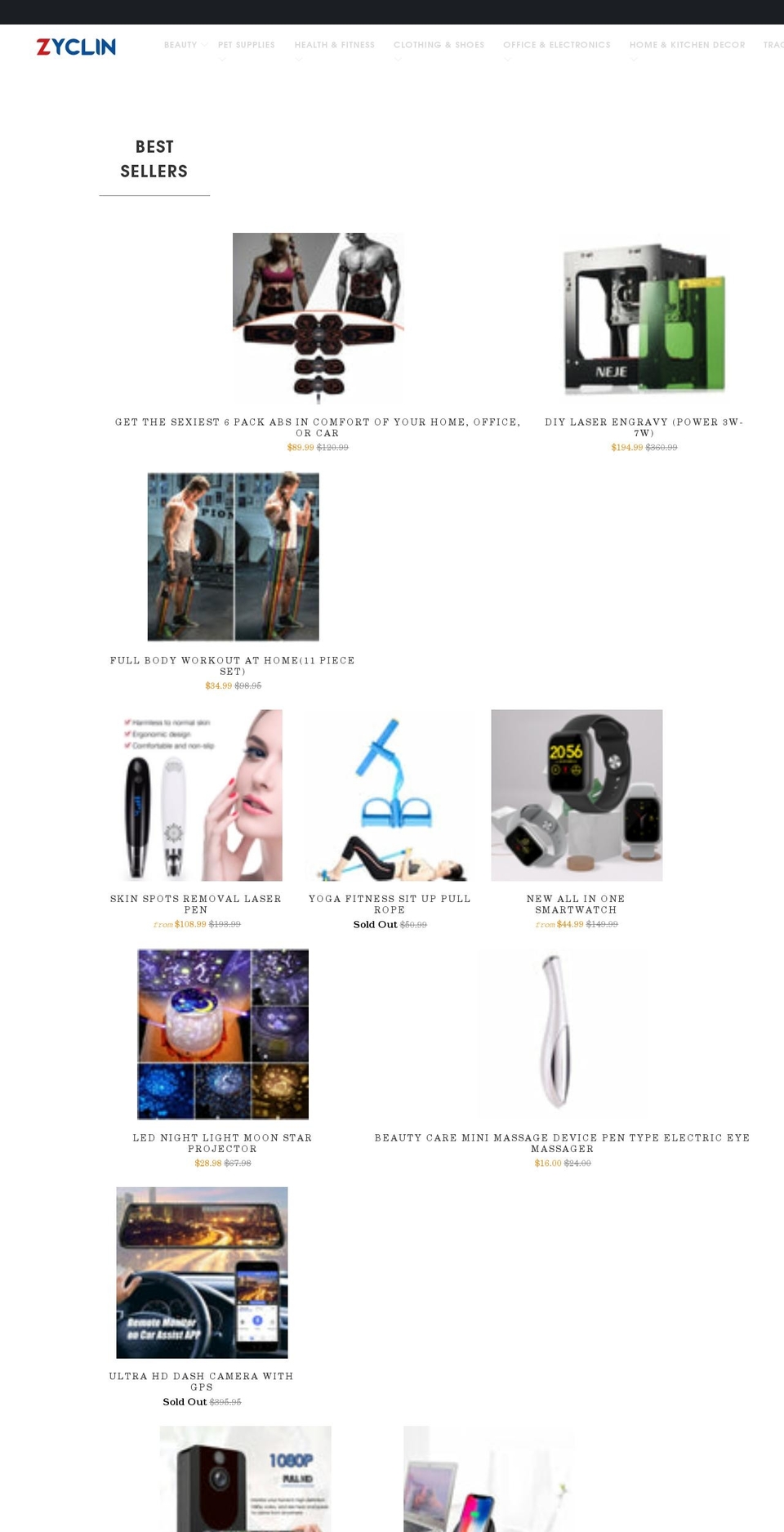 zyclin.com shopify website screenshot