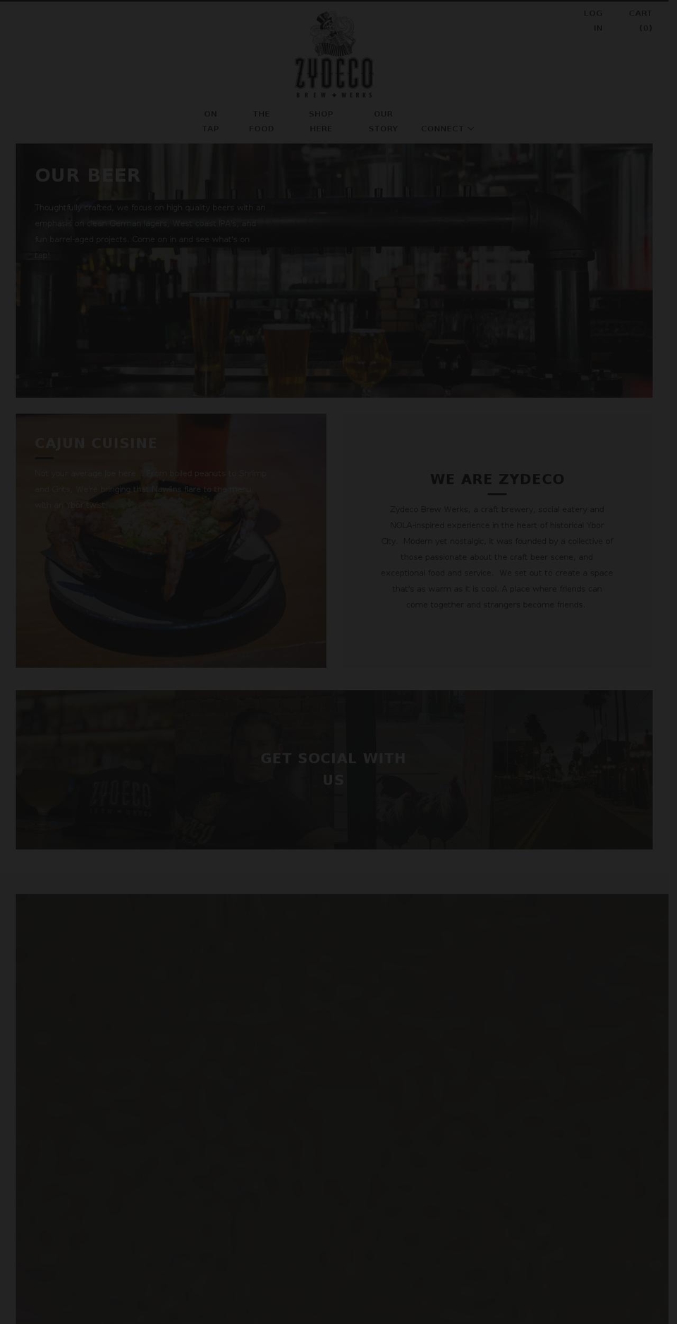 zydecobrewwerks.com — Shopify storefront screenshot