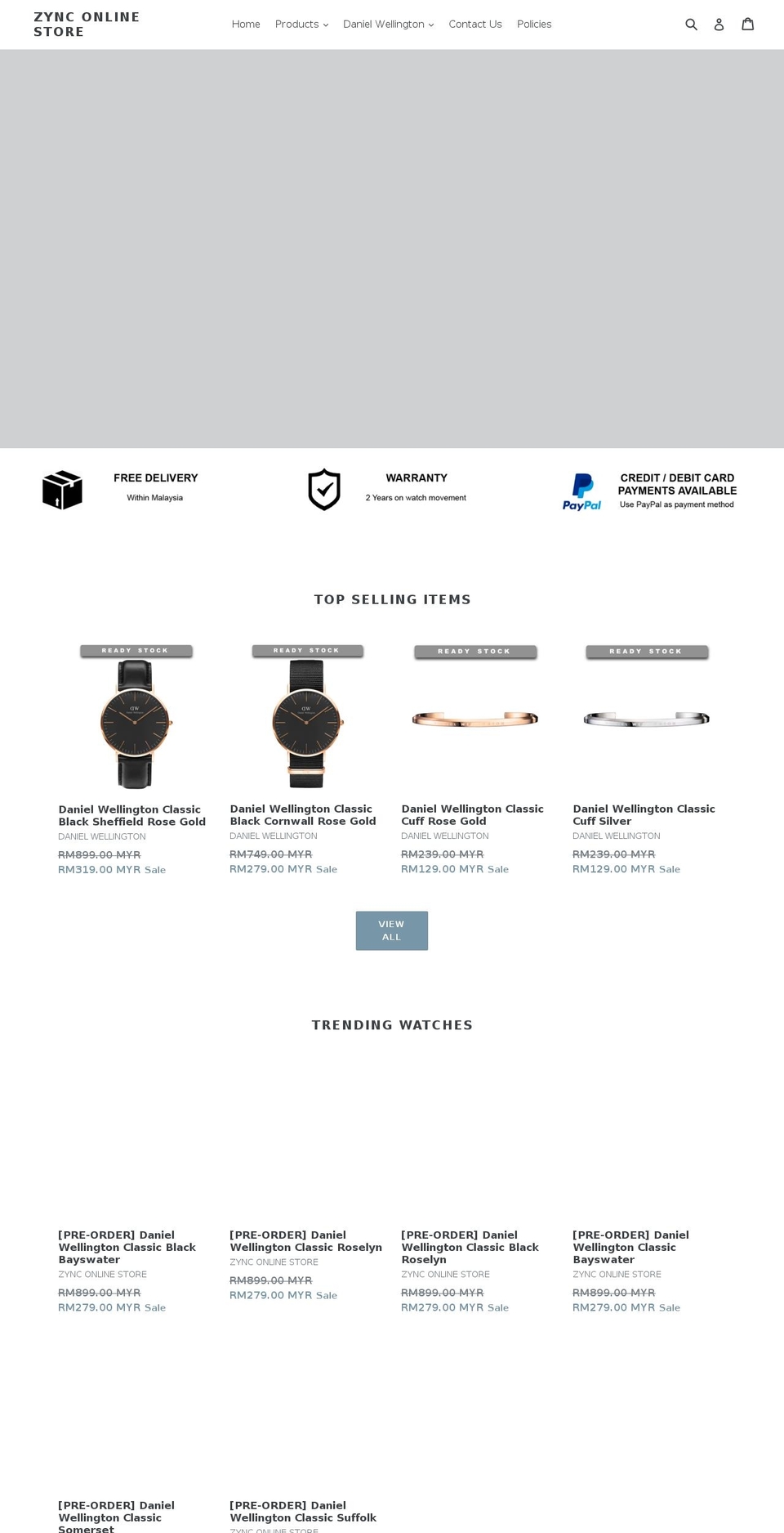zynconline.com — Shopify storefront screenshot