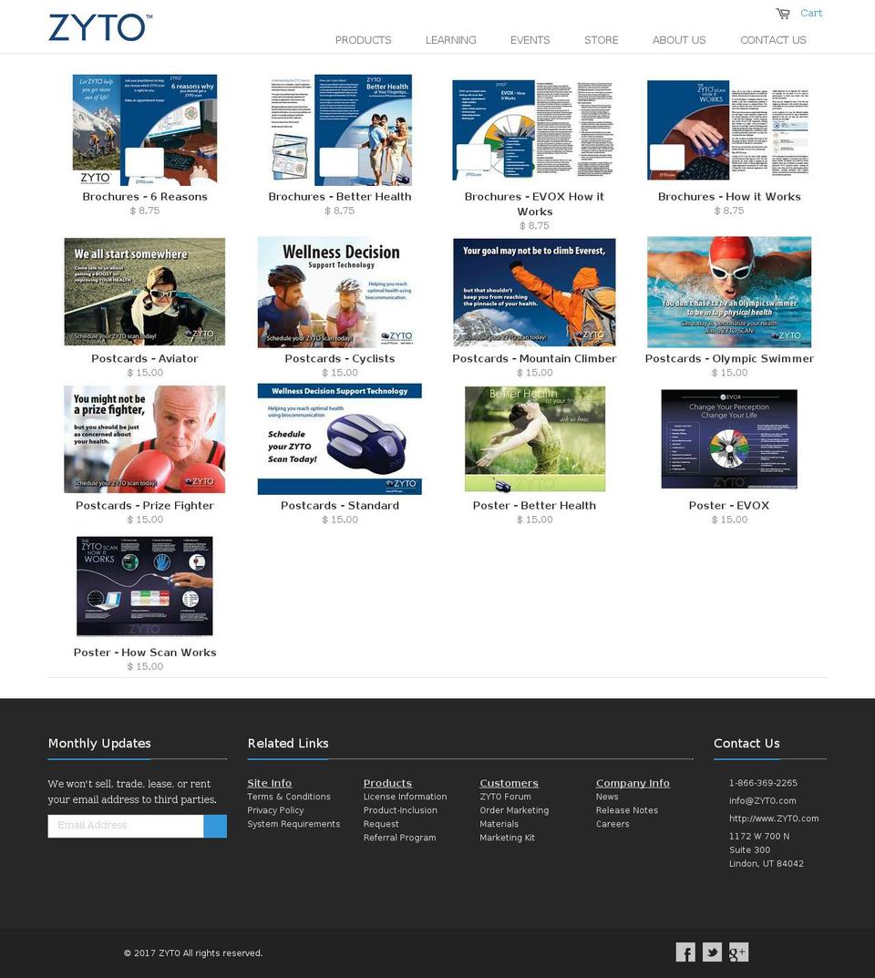 zytostore.com shopify website screenshot