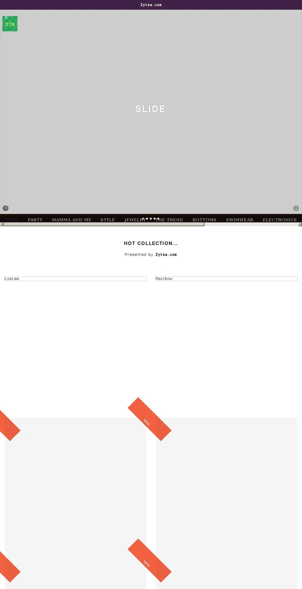 zytsa.com shopify website screenshot