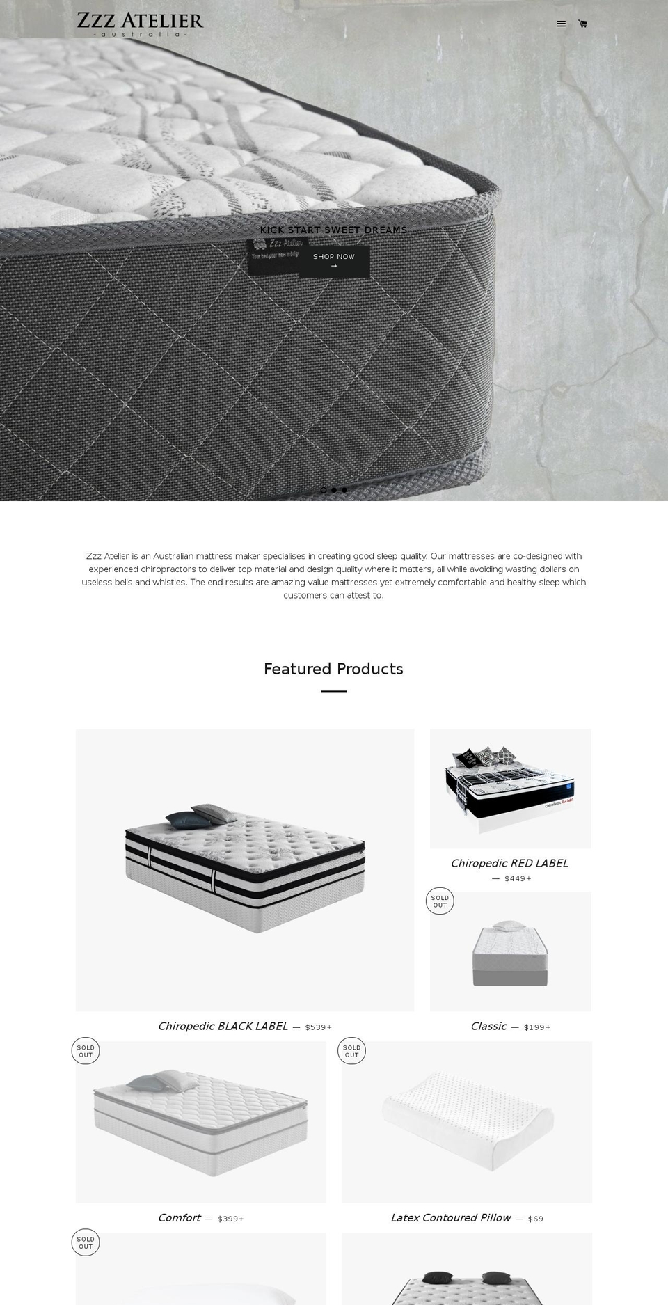 zzzatelier.com.au shopify website screenshot