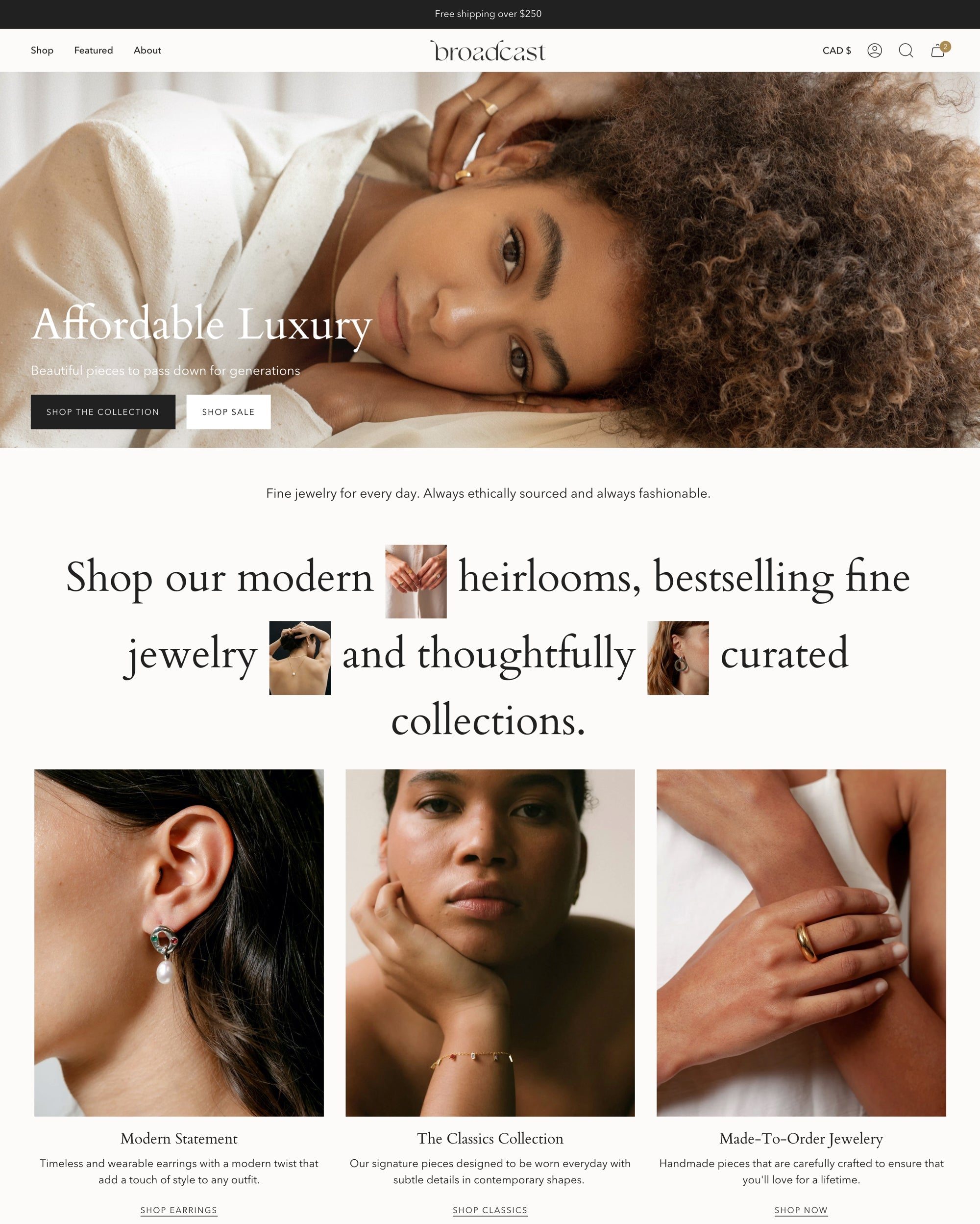 Broadcast Shopify theme preview