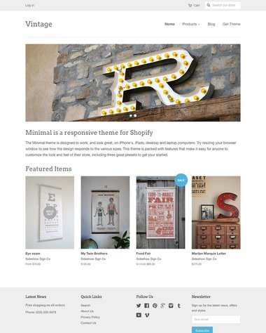 Minimal Shopify theme preview