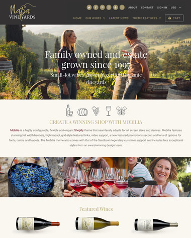 Mobilia Shopify theme preview