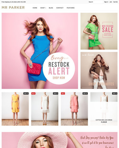 Mr Parker Shopify theme preview