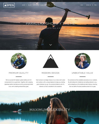 Parallax Shopify theme preview