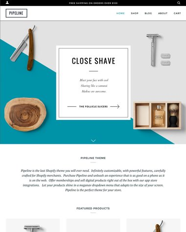 Pipeline Shopify theme preview