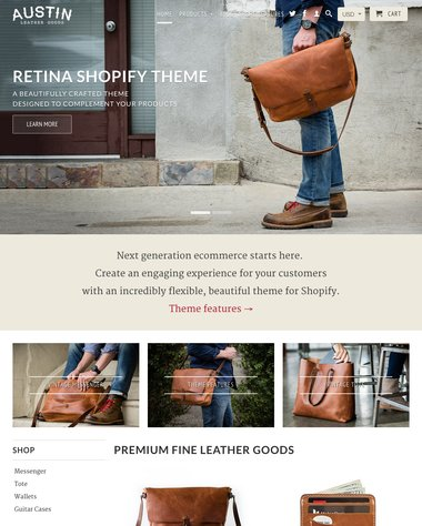 Retina Shopify theme preview