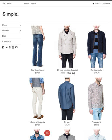 Simple Shopify theme preview