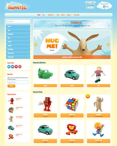 Sunrise Shopify theme preview